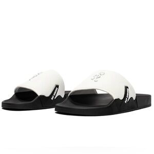 RAF SIMONS White and Black Astra Slide Sandals